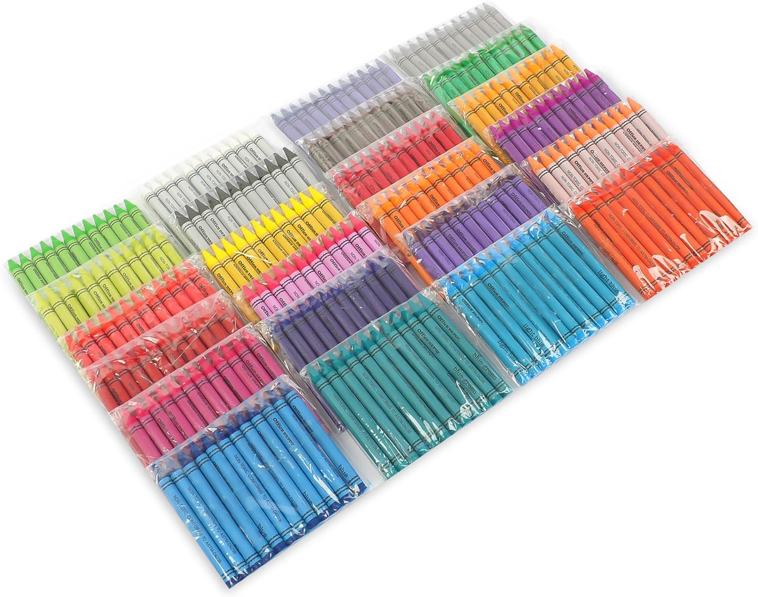 Office Depot® Brand Crayons Assorted, 24 Colors, 12 Crayons Of Each Color, Box Of 288