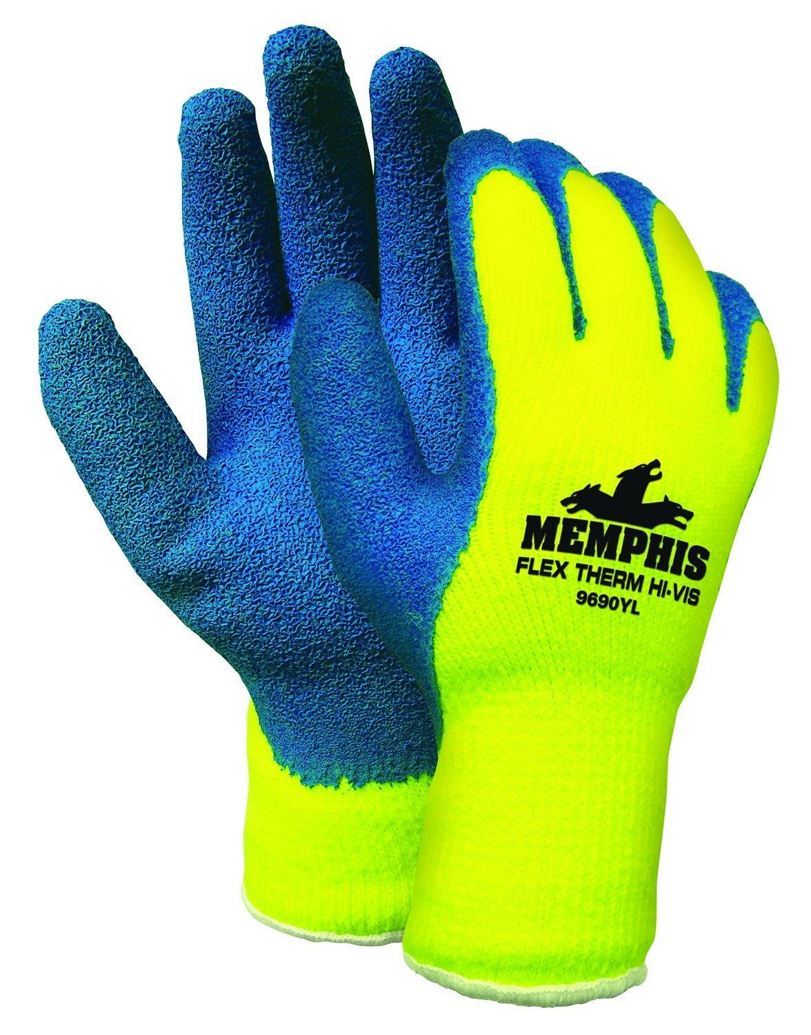 MCR SAFETY Flex-Therm 7-Gauge Acrylic Shell Men's Gloves with Latex Dipped Palm and Fingertips
