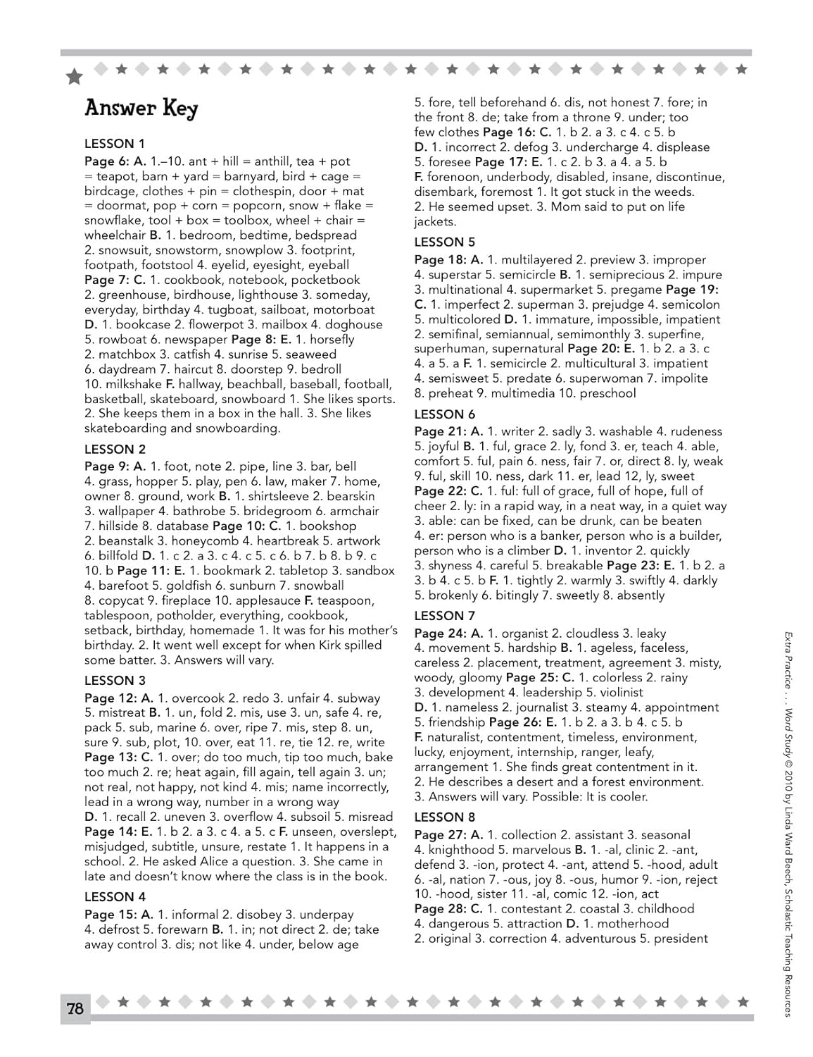 Scholastic Extra Practice For Struggling Readers: Word Study