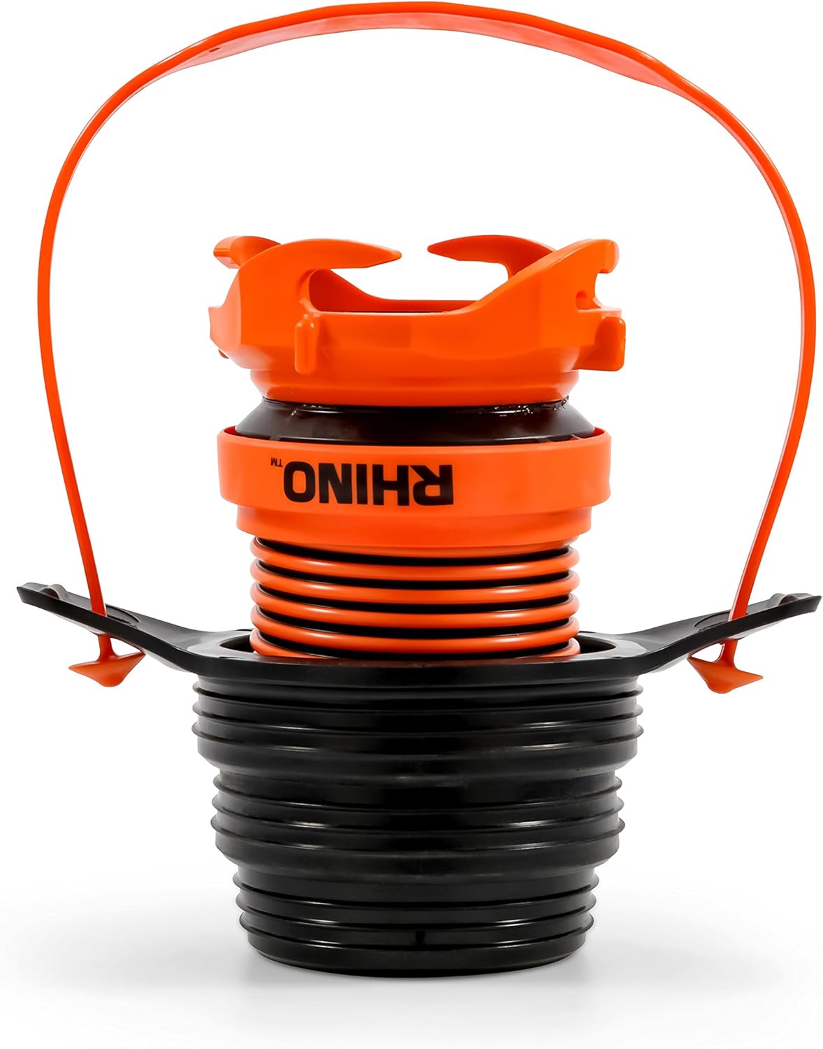 Camco 39319 Flexible 3-in-1 Sewer Hose Seal with RhinoExtreme Hose and Handle- Flexible Fitting Makes Connection to a Sewer