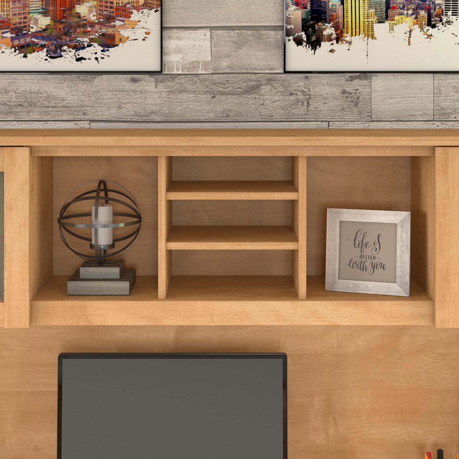 Bush Furniture Somerset 72W Hutch for L-Shaped Desk