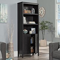 Sauder Select 72inH Bookcase with Doors, Raven Oak Finish