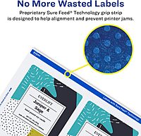 Avery Durable Waterproof Rectangle Labels, Sure Feed Technology, 4" x 3", 100 Total, Oil and Tear-Resistant Waterproof Labels, Print-to-The-Edge, Laser/Pigment-Based Inkjet Printable 100 labels