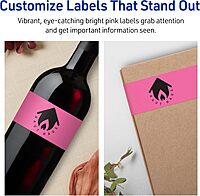 Avery Printable Rectangle Labels, Sure Feed Technology, 3 x 7, Bright Pink, Print-to-the-Edge, Laser/Inkjet Printable