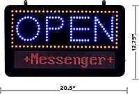 Alpine Led Open Signs for Business with Remote - Super Bright Lighted Open Sign, Easily Programmable Led Sign 3 Mode Electric Display: Flashing, Fixed, Scrolling With Space for Extra Letters & Numbers