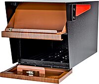 Mail Boss Curbside, Wood Grain 7510 Mail Manager Locking Security Mailbox, Steel, Black Black Mailbox