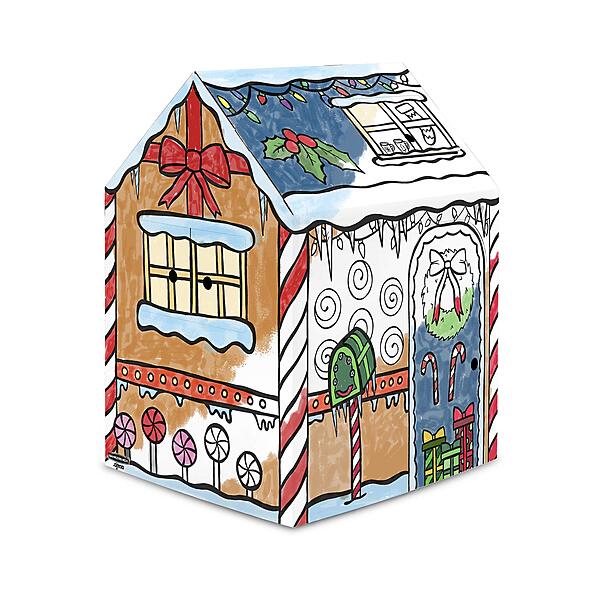 Bankers Box At Play Color-in Playhouse, Life-Size Corrugated Playhouse
