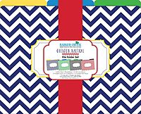 BARKER CREEK Designer File Folders, Nautical Chevron, Multicolor Chevrons on Outside, Bright Colors on Inside, Letter Size