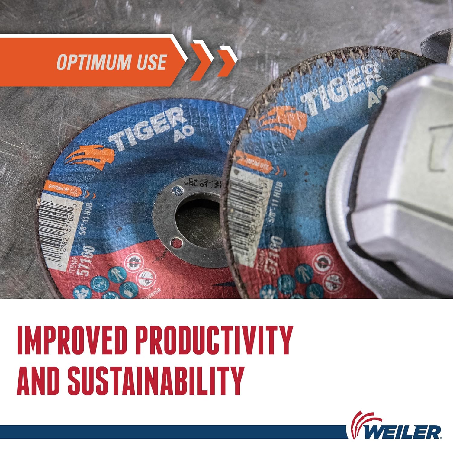 WEILER 7" x 1/8" Tiger Type 27 Cut and Grind Combo Wheel A30S