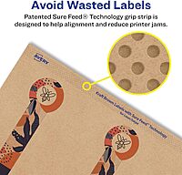 Avery Kraft Brown Lollipop Labels, Sure Feed Technology, 1" x 4", 120 Kraft Brown Labels, Print-to-The-Edge, Laser/Inkjet Printable 120 labels
