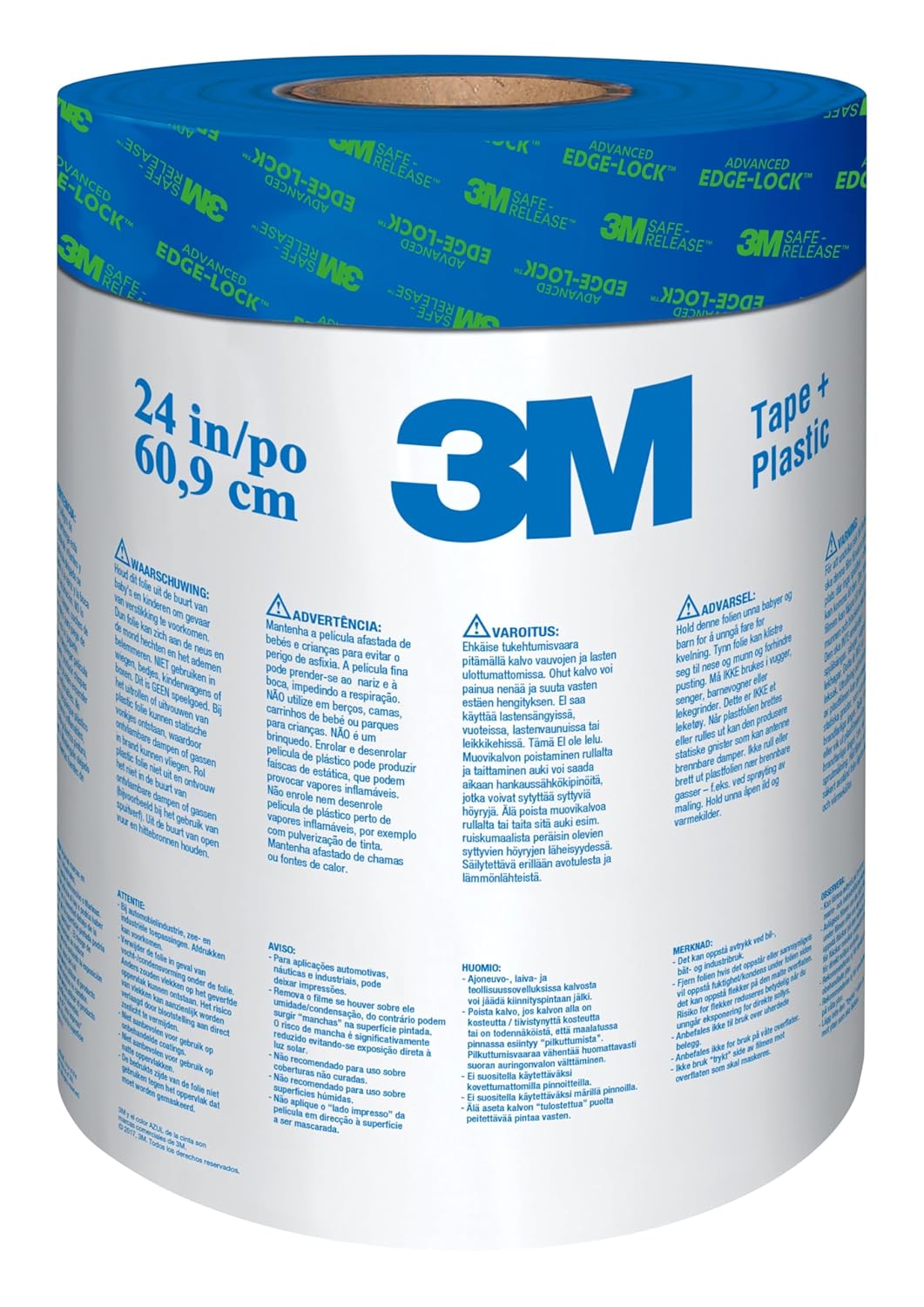 ScotchBlue Pre Plastic Painters Tape, 24 in x 30yd, Tape & Masking Film Combined in One Product