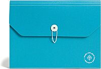 U Brands U-Eco 13 Pocket Poly Expandable File, 8.5" x 11", Brights, Protective Flap with Button/Elastic Closure