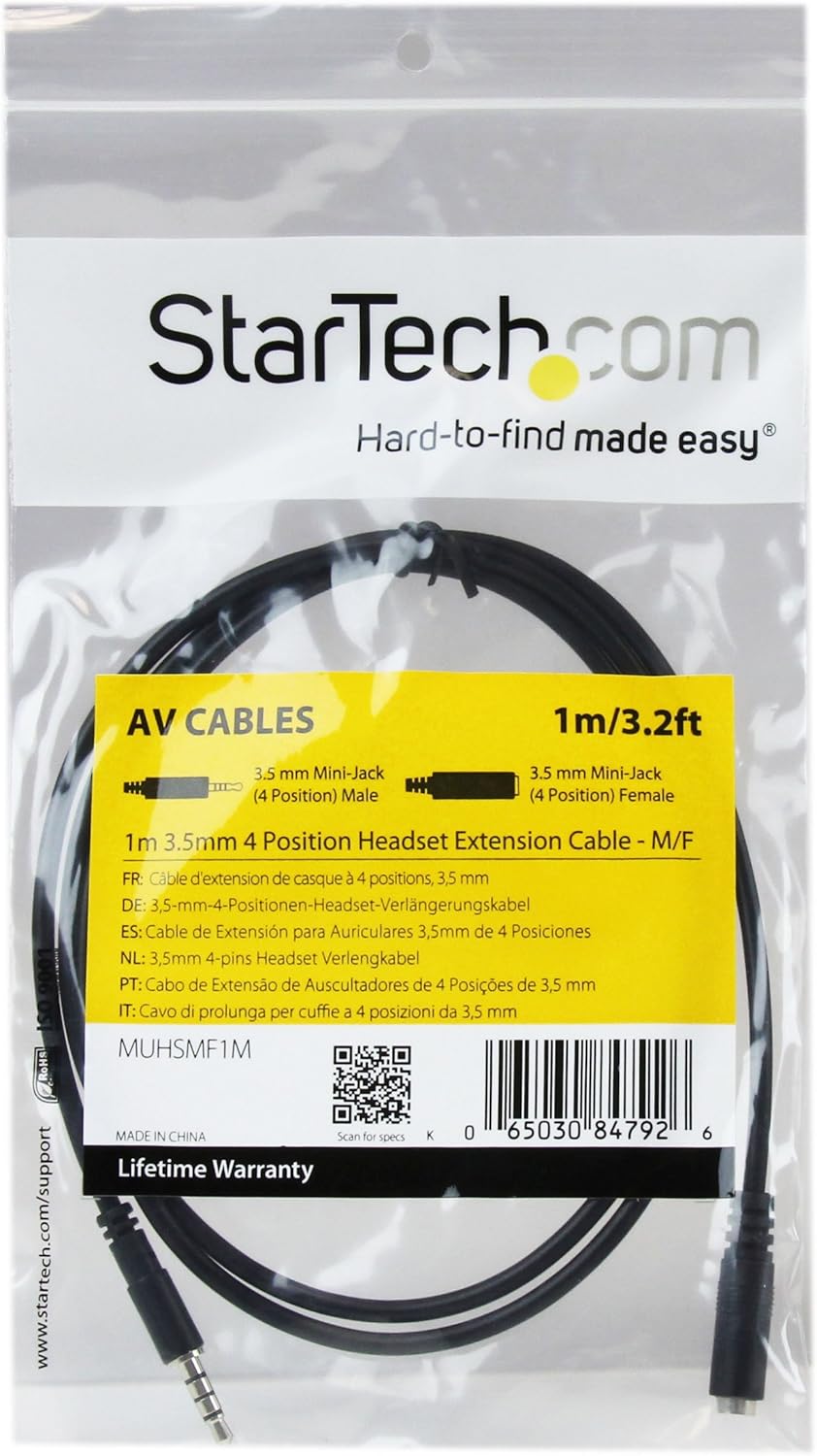 StarTech.com 3.5mm 4-Position TRRS Headset Extension Cable - M/F