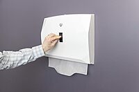 Hospeco Health Gards Lever Activated Toilet Seat Cover Dispenser System, White