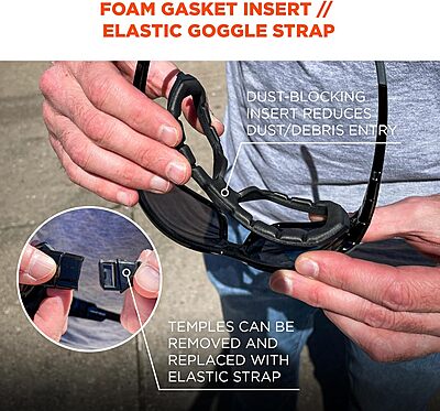 Ergodyne Skullerz Loki Convertible Anti-Fog Safety Glasses