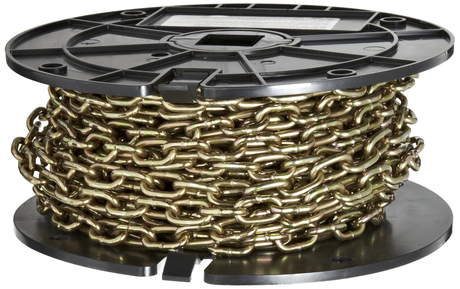 Campbell 0723367 Low Carbon Steel Straight Link Machine Chain on Reel, Brass Glo, #3 Trade, 0.14" Diameter, 50' Length