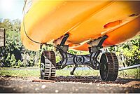 RAILBLAZA C-Tug R Heavy Duty Kayak Cart with Puncture Free Wheels, Adjustable Hull Rails and 220lb Loading Capacity