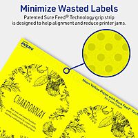 Avery Printable Arched Labels, Sure Feed Technology, 4.75" x 3.5", Neon Yellow Labels, Print-to-The-Edge, Laser/Inkjet Printable, 40 Total, Great for Shipping and Wine Bottles 40 labels