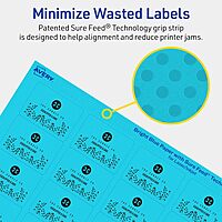 AVERY Printable Rectangle Labels, Sure Feed, 1-1/4" x 1-3/4", Bright Blue
