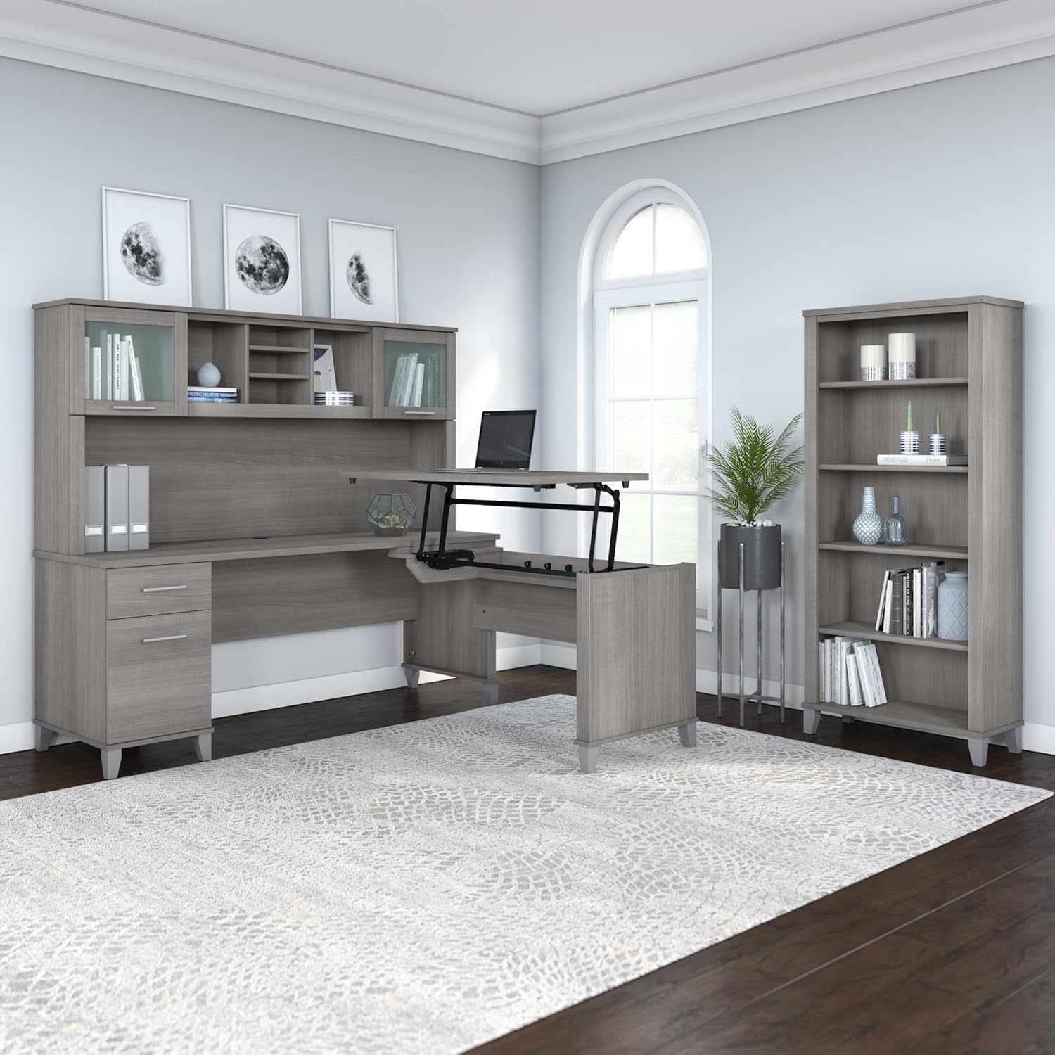Bush Furniture Somerset 72W Hutch for L-Shaped Desk