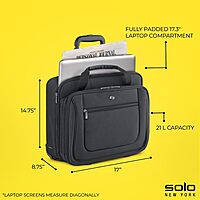 Solo New York Rolling Case with Wheels - Roller Laptop Bag, Wheeled Briefcase for Women & Men, Carry On Size for Travel