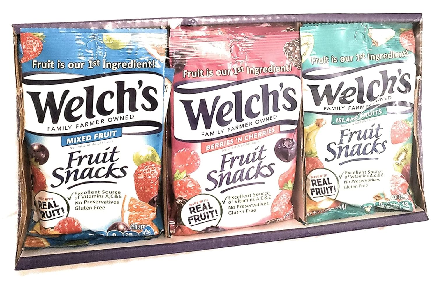 Welchs Fruit Snacks Variety Pack, 2.25 Oz, Pack Of 20 Pouches