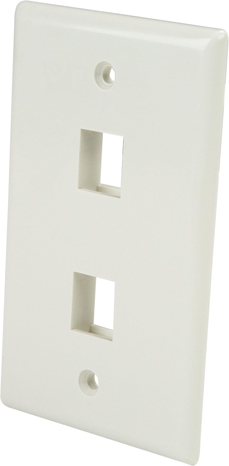 StarTech.com Dual Outlet RJ45 Universal Wall Plate White - PLATE2WH