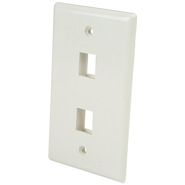 StarTech.com Dual Outlet RJ45 Universal Wall Plate White - PLATE2WH