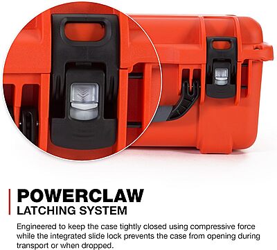 NANUK 918 Lightweight NK-7 Resin Waterproof Protective Case With Foam, Black Cubed Foam Orange