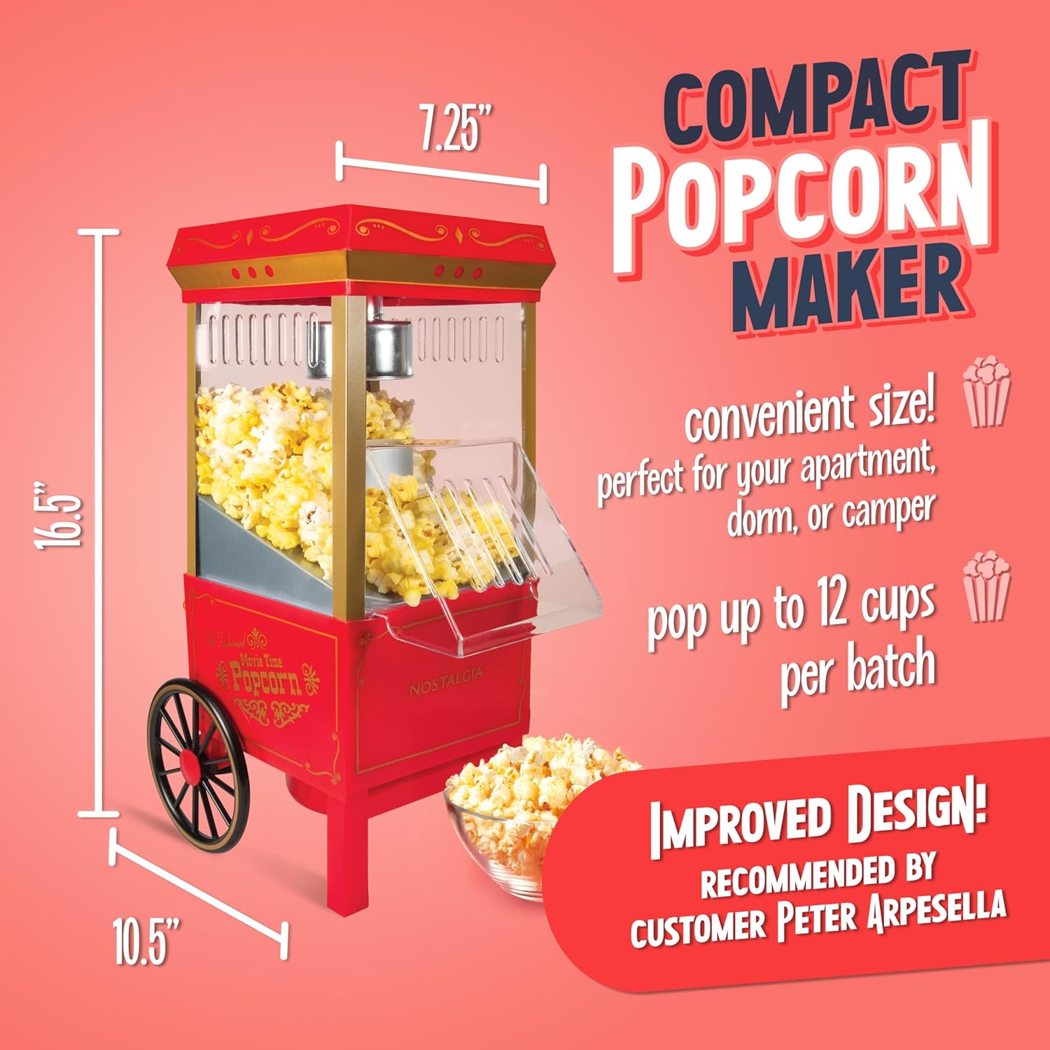 Nostalgia Vintage Hot-Air Popcorn Maker Machine