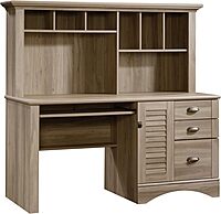 Sauder Harbor View Home Office Computer Desk with Hutch and Keyboard Tray