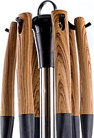 Megachef Nylon Tool Cookware Utensil Set, 7 Piece, Black and Wood Texture