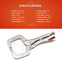 Crescent Locking C-Clamp 18" with Swivel Pad Tips - Heavy-Duty, Red