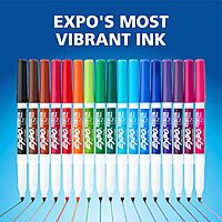 EXPO Low-Odor Dry-Erase Markers, Fine Tip, Black - 12 Count