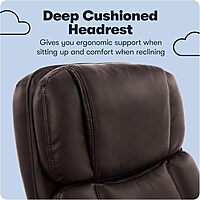 Serta Big and Tall High Back Executive Office Chair, Ergonomic Gaming Computer Chair with Layered Body Pillows, Contoured Lumbar Zone, Brown Old Chestnut