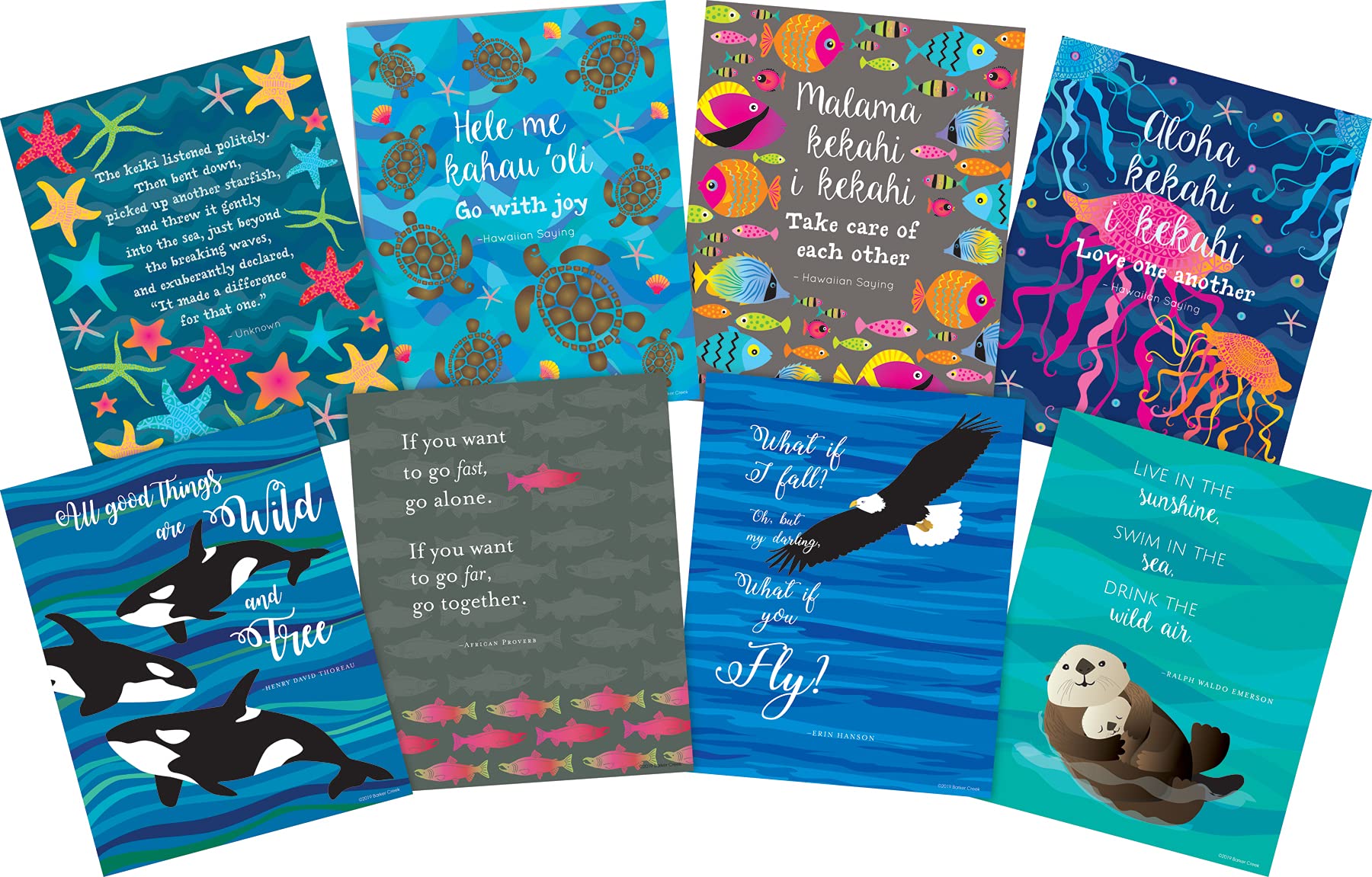 Barker Creek Art Prints Set of 8, Set of Inspirational Art Prints with a Motivational Theme from Barker Creek's Kai Ola