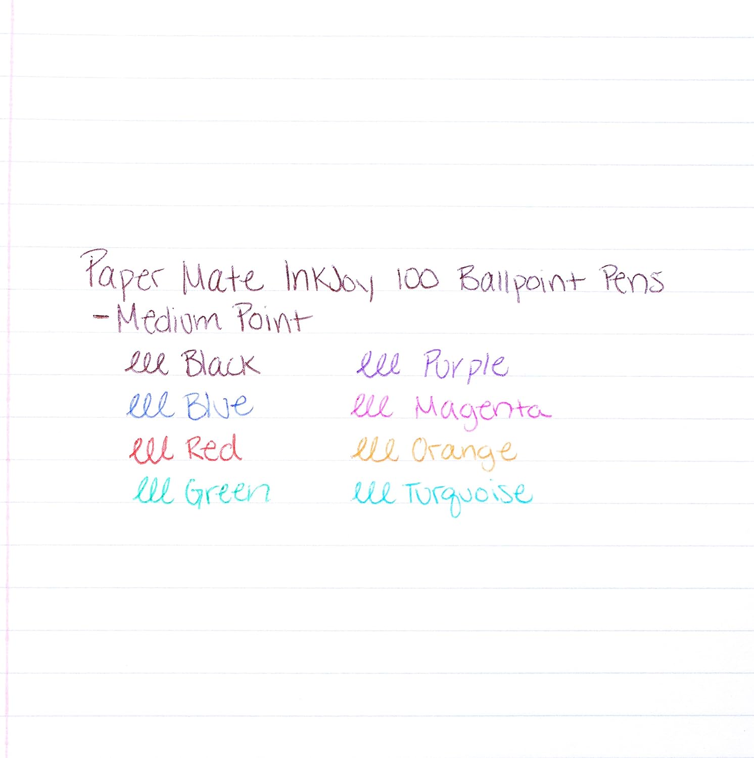 Paper Mate InkJoy 100ST Ballpoint Pen, Capped, Black, 12-Pack