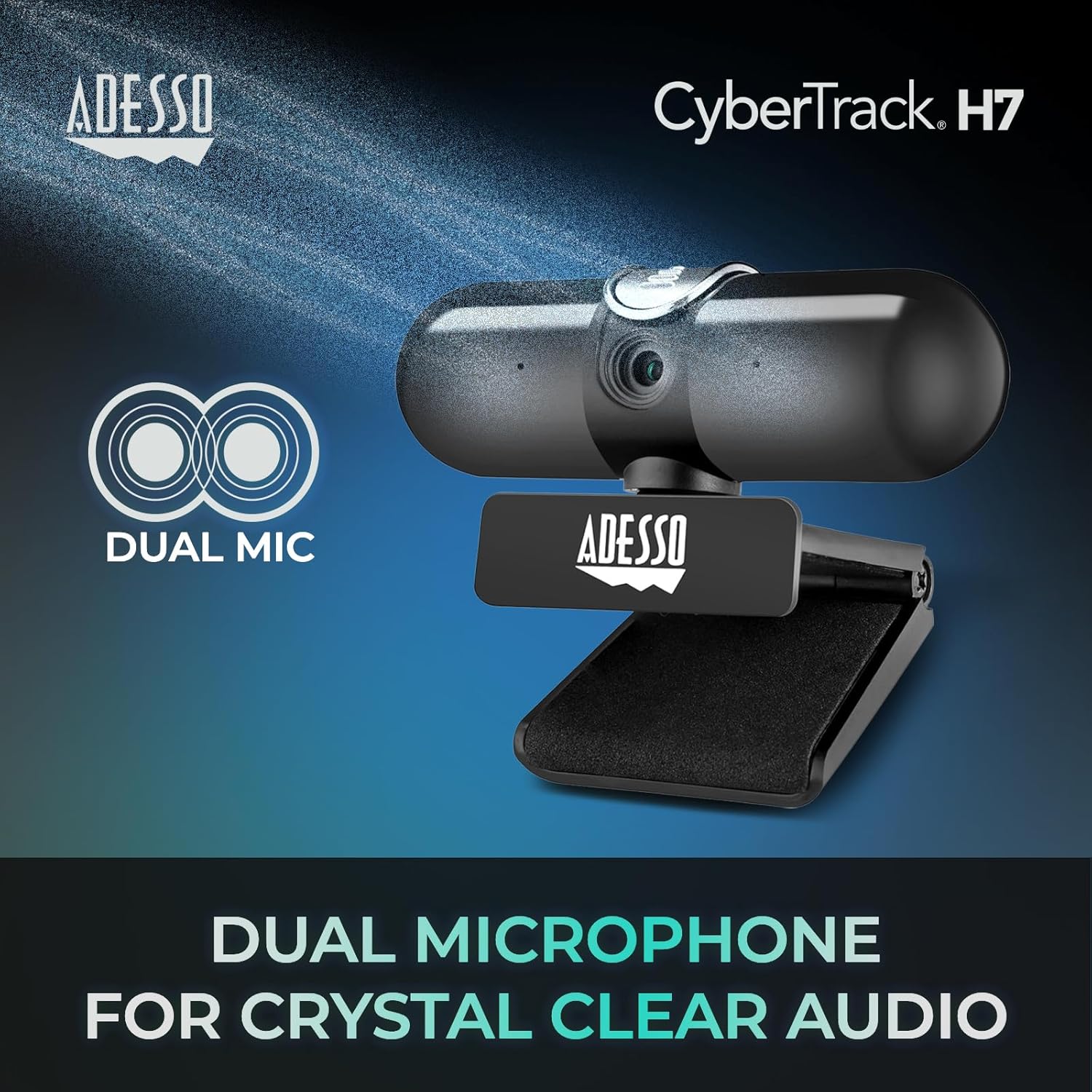 CyberTrack H7 2K Webcam with Microphone Autofocus Software Control & Privacy Cover USB QHD Computer Web Camera Plug and Play