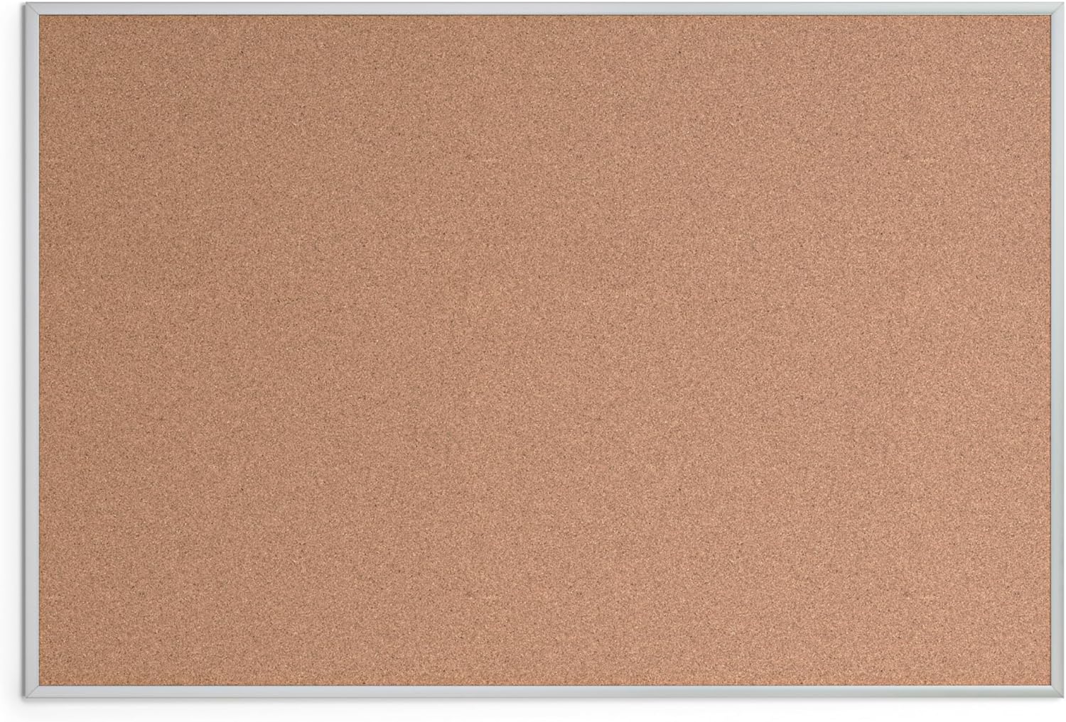 U BRANDS Cork Bulletin Board, Silver Aluminum Frame