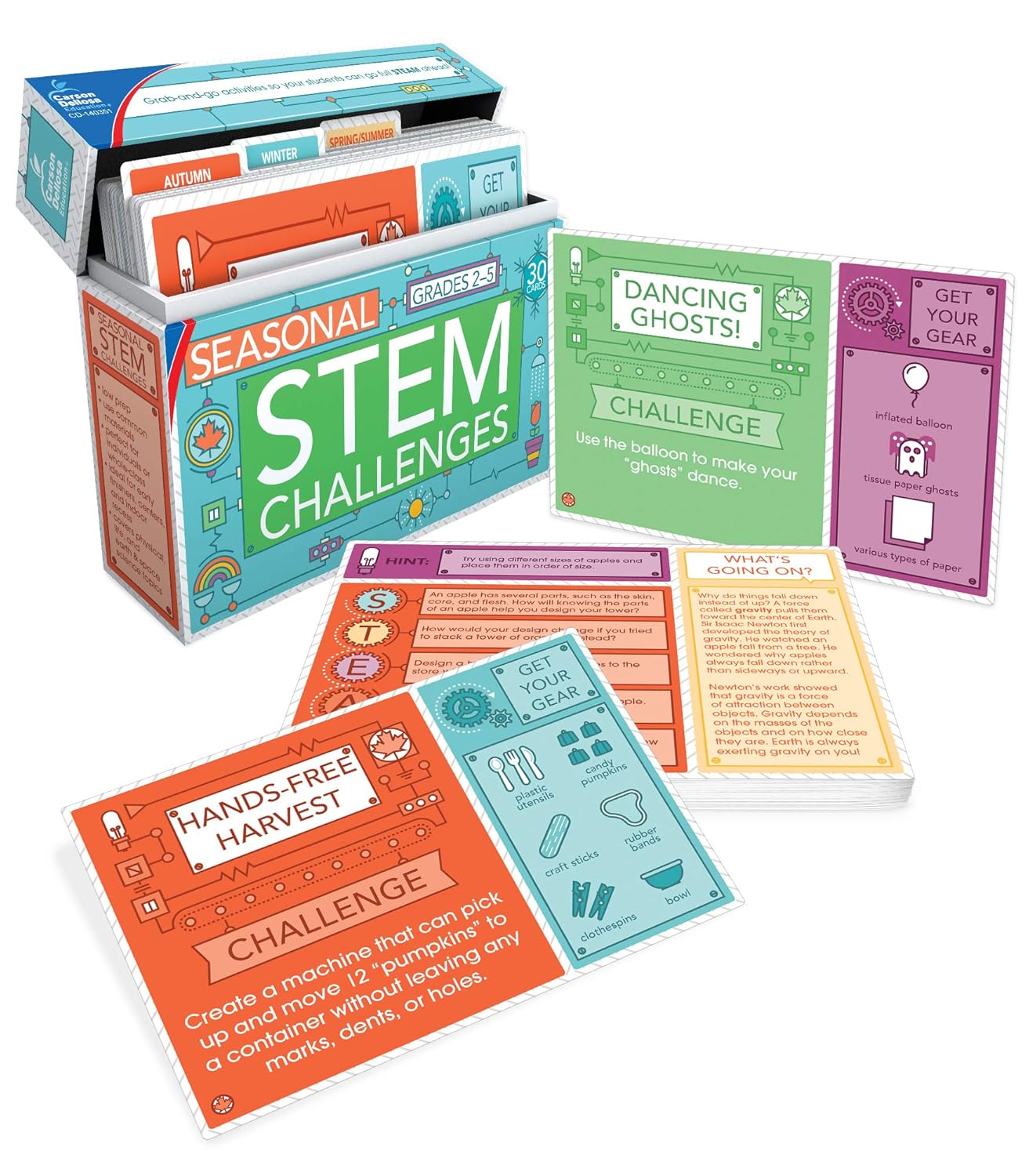 CARSON DELLOSA EDUCATION STEM Challenges Card Set for Grades 2-5