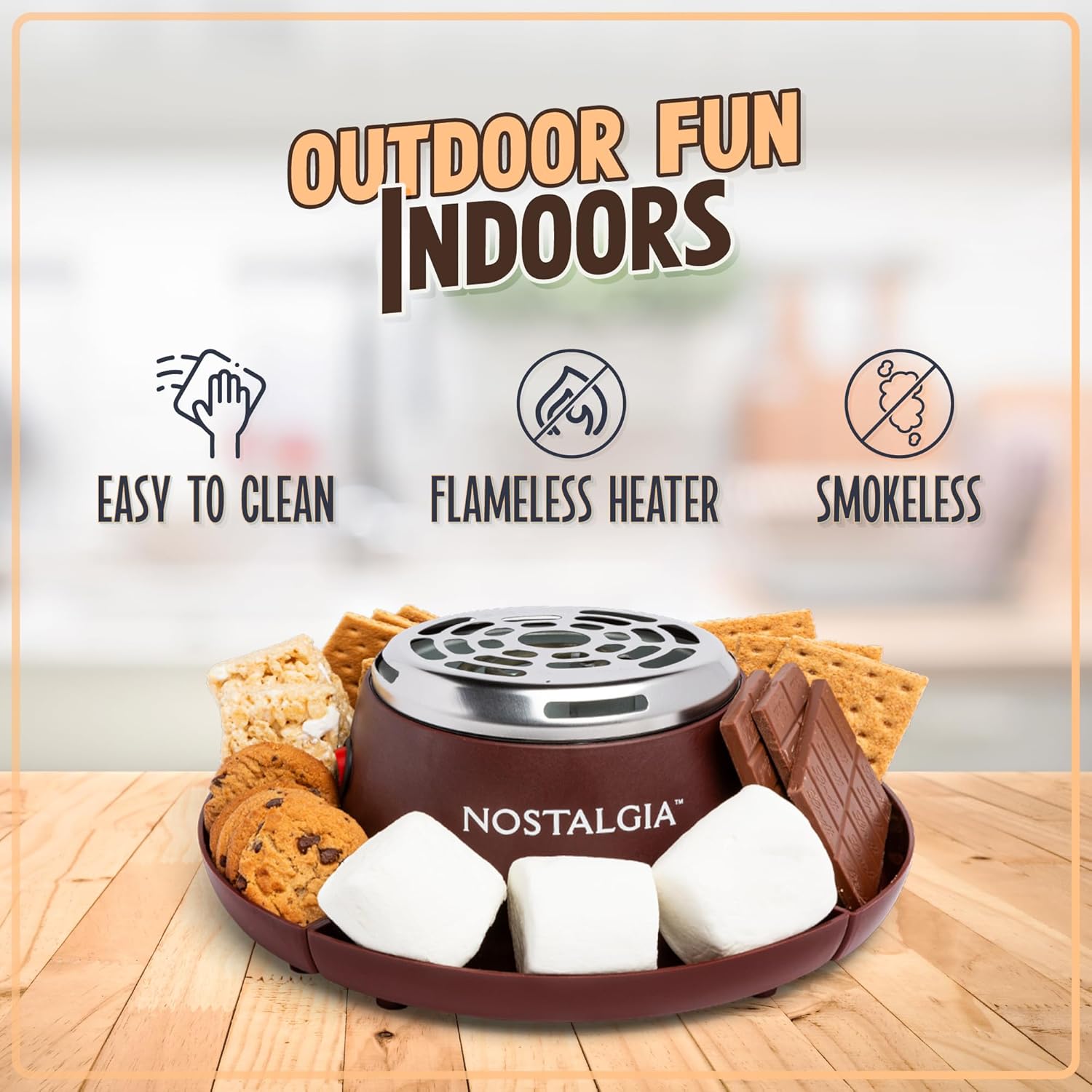 NOSTALGIA Indoor Electric Tabletop S'mores & Fondue Maker