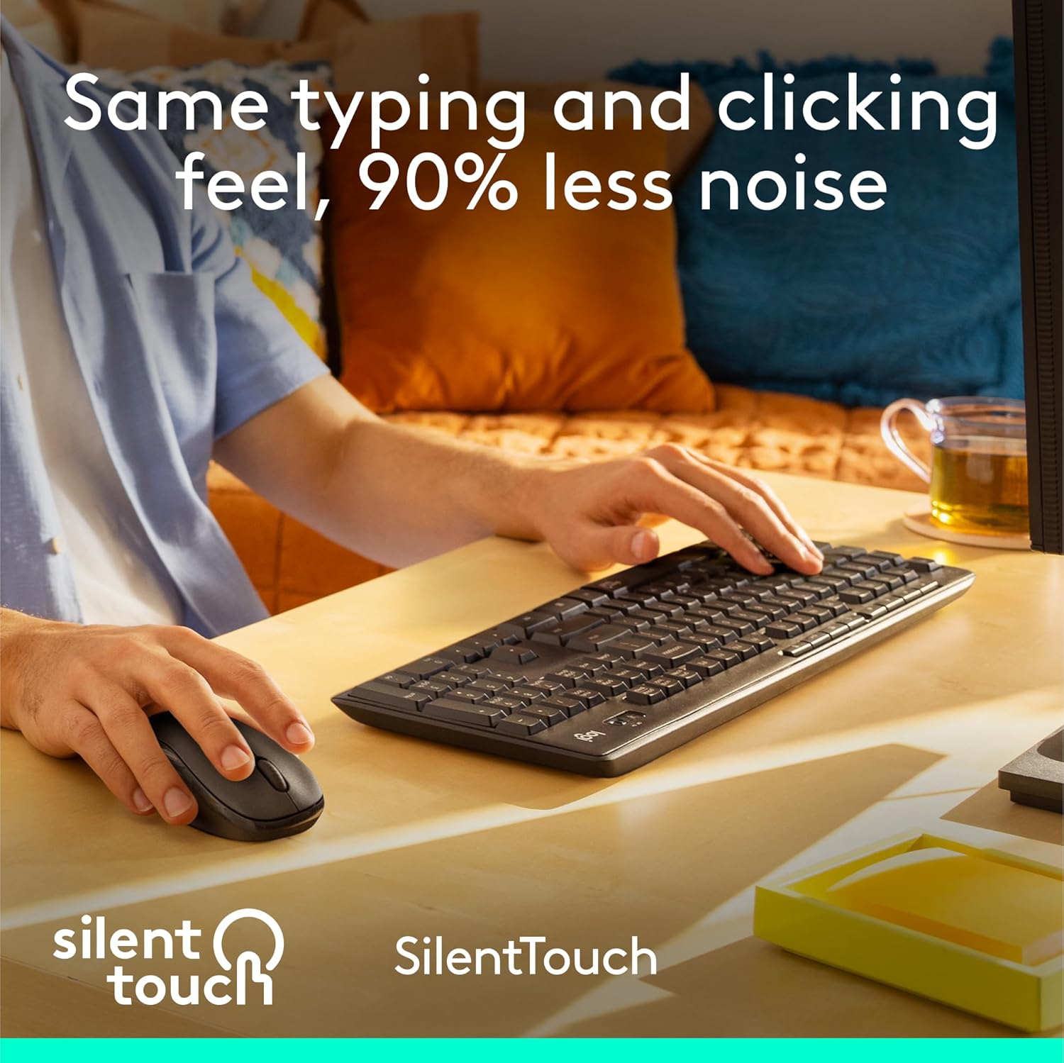 Logitech MK295 Wireless Mouse & Keyboard Combo with SilentTouch Technology, Full Numpad