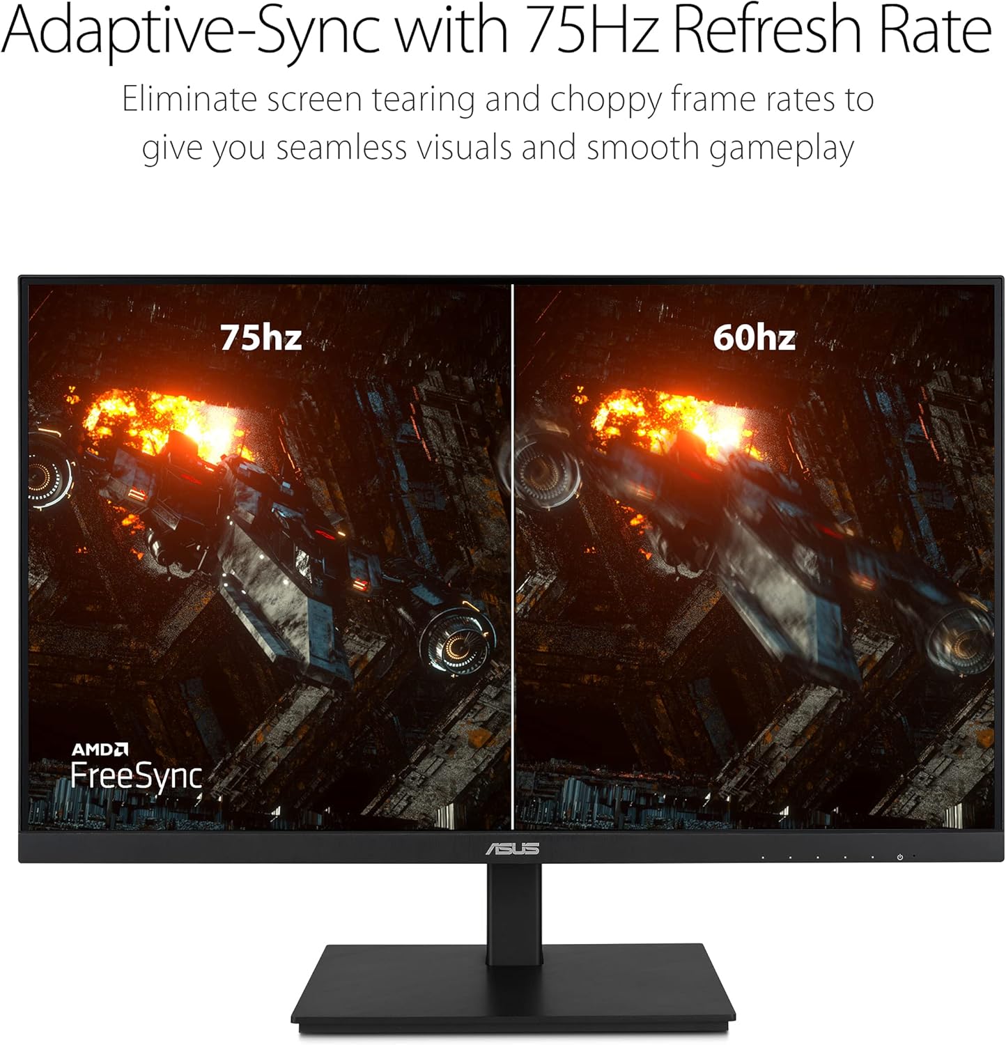 ASUS 23.8”1080P Monitor(VA24DQSB)-Full HD,IPS,75Hz,Speakers Adaptive-Sync Low Blue Light Flicker Free VESA Mountable