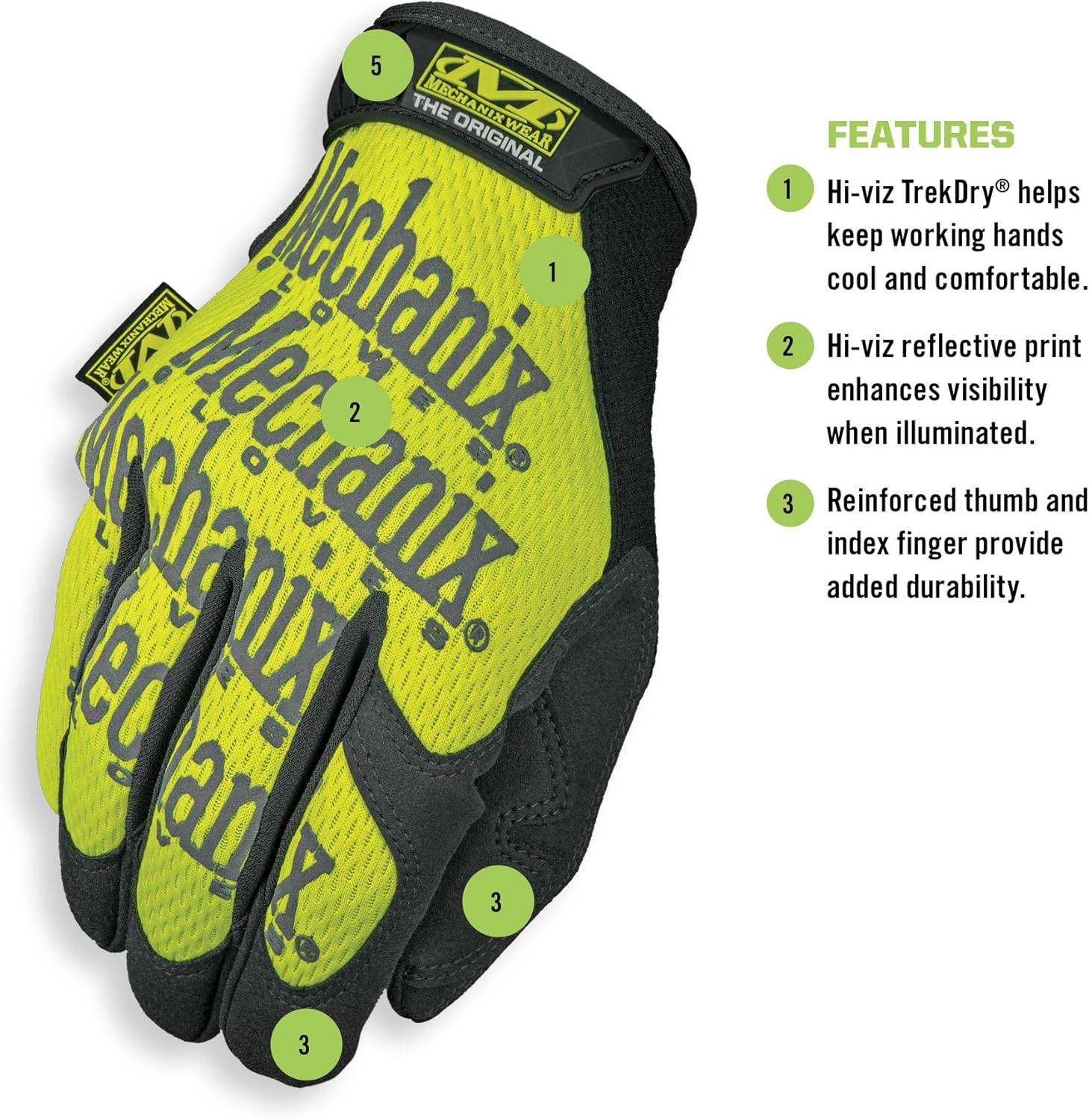 Mechanix Wear The Original Hi-Viz Gloves - High-Visibility Work Gloves