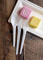 Eco-Products Compostable CPLA 7" Plastic Dinner Forks, Case of 1000, Disposable White Fork, Plantware Cutlery, Renewable Material Made from Plants, Sturdy and Strong, BPI-Certified