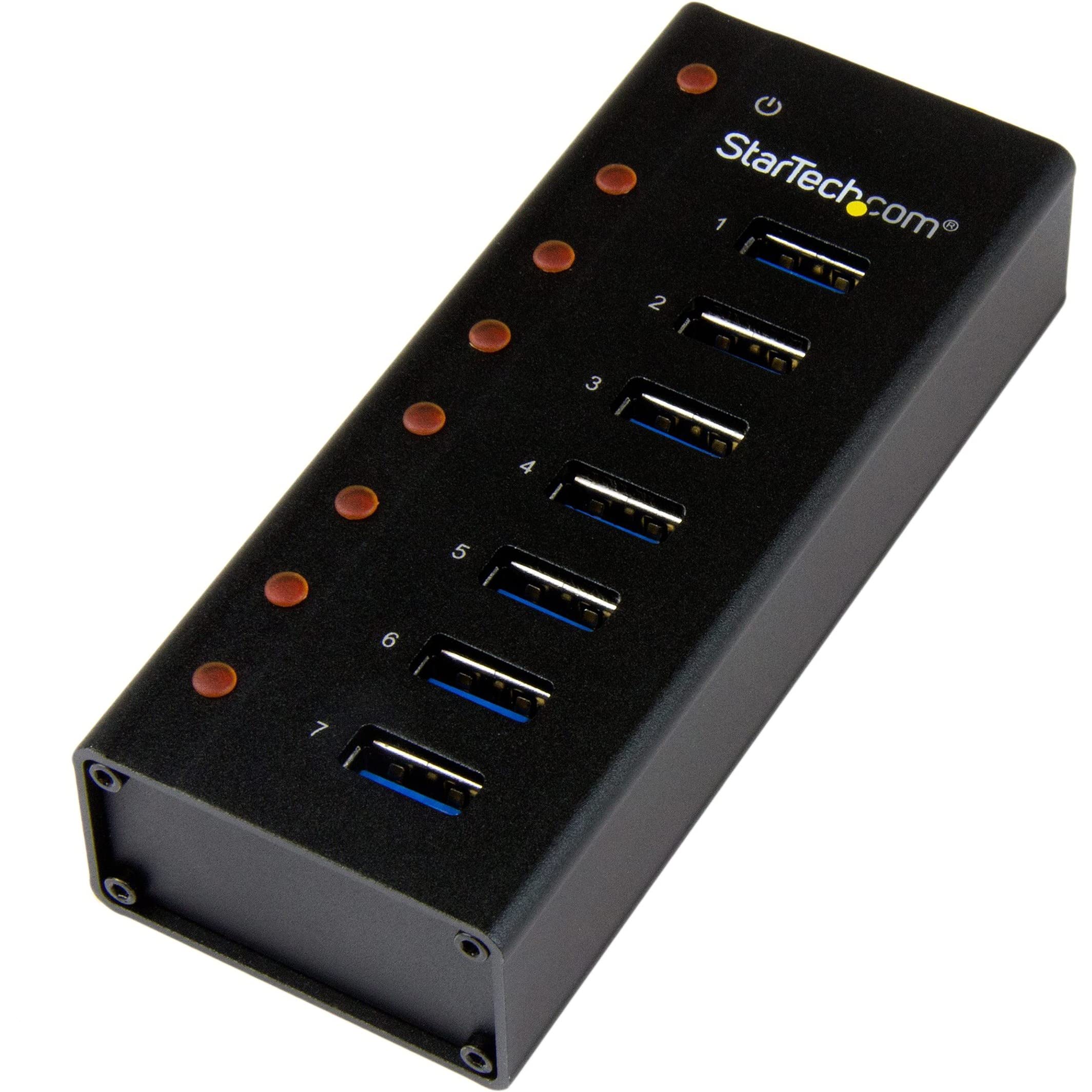 StarTech.com 7 Port USB 3.0 Hub (5 Gbps) - Metal Enclosure - Desktop or Wall Mountable