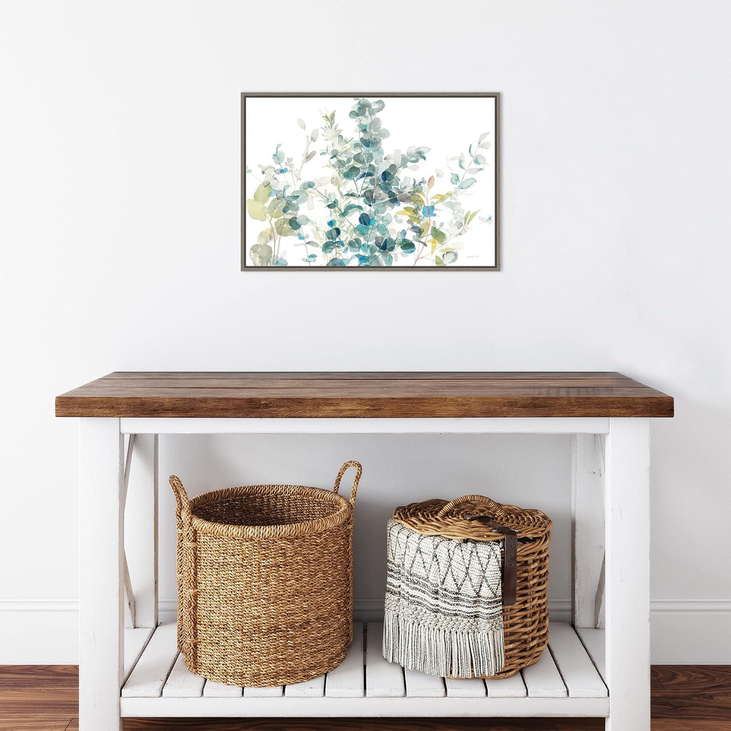 Amanti Art Framed Canvas Wall Art 16x23 Eucalyptus I White Crop by Danhui Nai, Framed Wall Art Canvas, Flowers Artwork