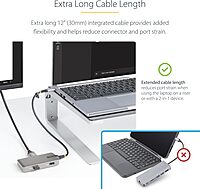 StarTech.com USB-C Multiport Adapter, 4K 60Hz HDMI withHDR, 3-Port USB Hub, 100W Power Delivery Pass-Through