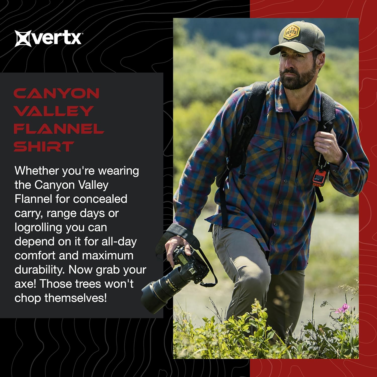 VERTX Canyon Valley Men's Tactical Flannel Long-Sleeve Shirt