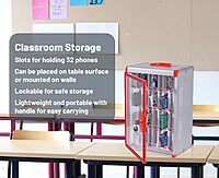 Victor Classroom Cell Phone Storage, 32 Slots Cell Phone Holder for Classroom, Wall Mounted Locker Storage Cabinet with Key Lock, Stores Multiple Different Phone Models